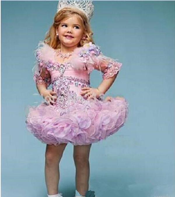 Изображение товара: Прекрасное розовое платье Eden для малышей, Пышное Бальное Платье для девочек, розовое Цветочное платье для девочек