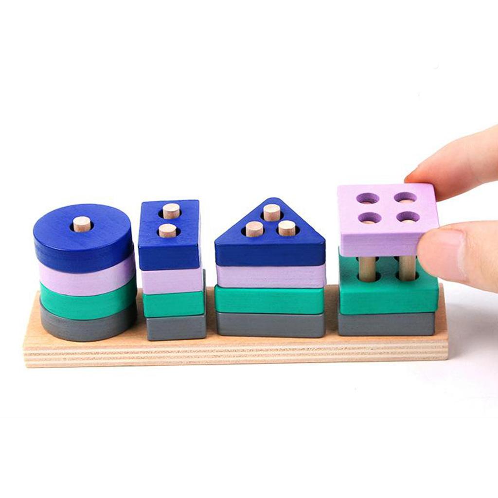 Изображение товара: Материалы по методике Монтессори, математическая геометрическая форма, когнитивные строительные игрушки для детей, детская игрушка-пазл, деревянная форма, сортировочные игрушки