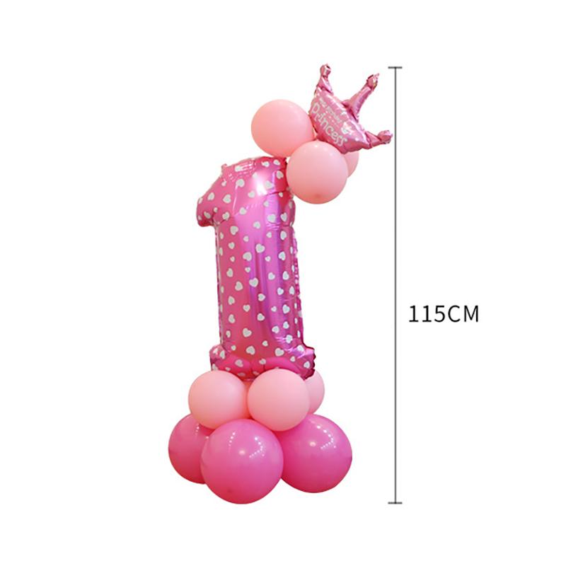 Изображение товара: Фольгированные большие воздушные шары в форме цифр, голубые, розовые, 1 комплект, украшение для дня рождения, свадьбы, Рождества, фестиваля, вечеринки