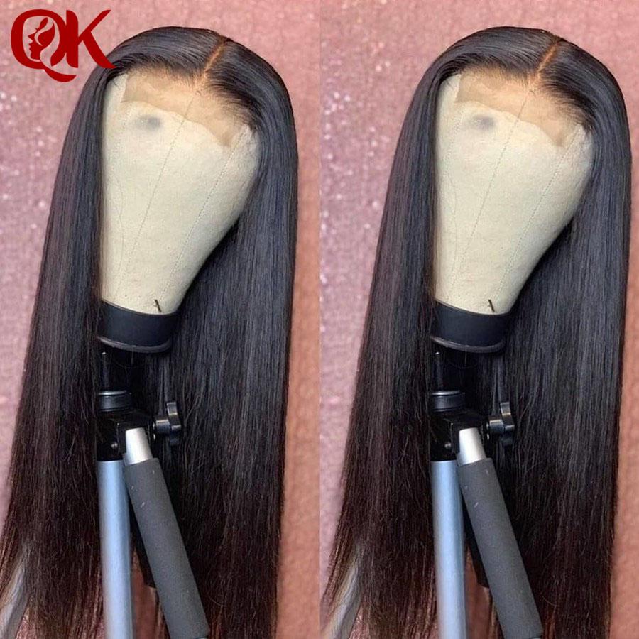 Изображение товара: QueenKing волосы Invisiable прозрачные 5X5 супер тонкие HD парики шнурка Закрытие бразильские прямые черные кружевные передние человеческие волосы парики