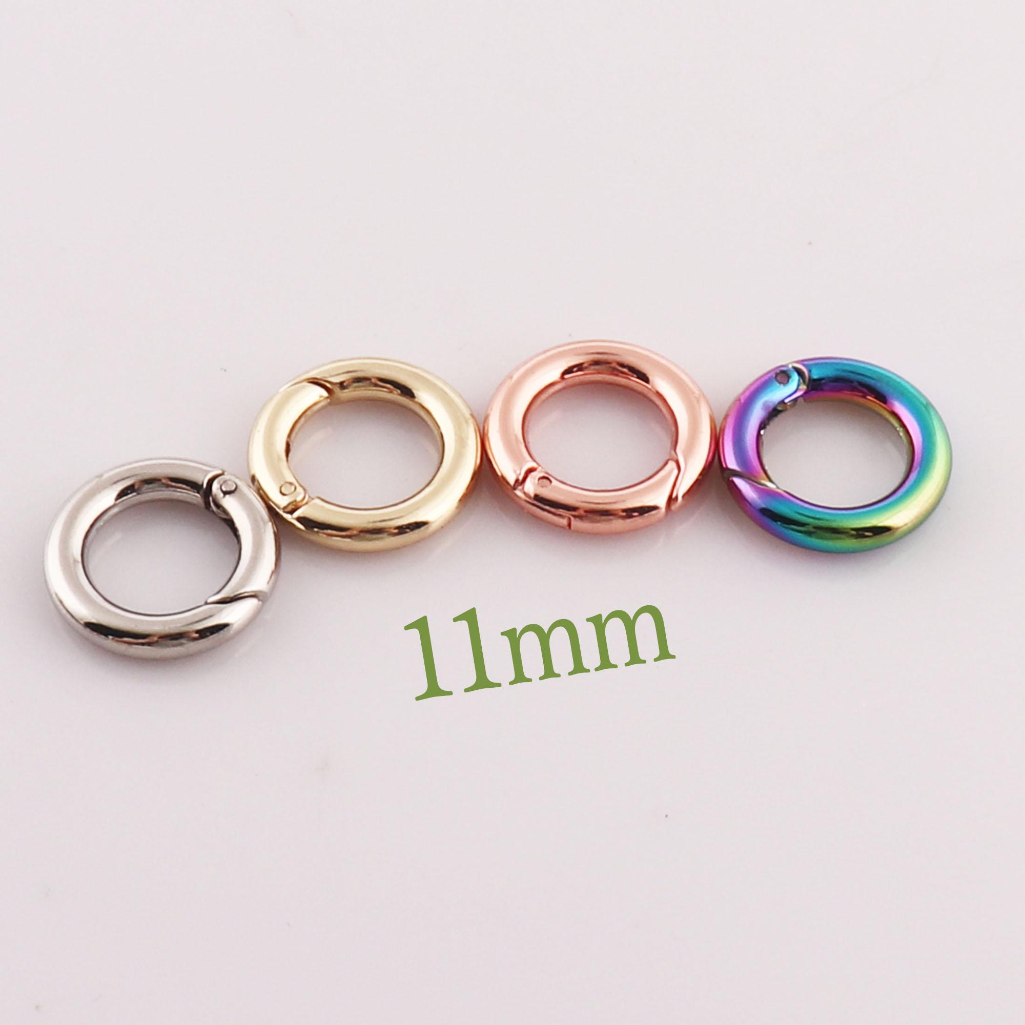 Изображение товара: 20 pcs Gold/Silver/Rose Gold/Rainbow Spring Ring buckles,Snap Ring Screw Spring Gate Ring Clasp,for webbing Purse Bag Handbag -3