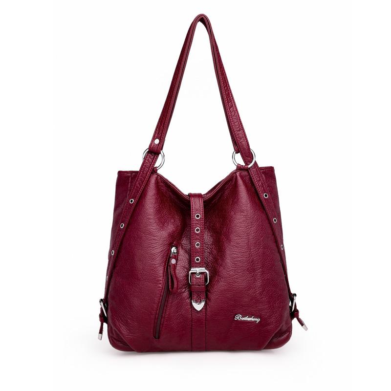 Изображение товара: Женская Большая вместительная Повседневная Сумка-тоут, женские мягкие кожаные сумки, женские многофункциональные сумки на плечо, женская сумка-мессенджер