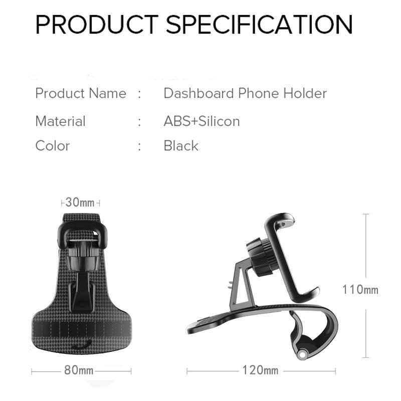 Изображение товара: Держатель XMXCZKJ HUD для сотового телефона на приборную панель автомобиля, вращающийся на 360 градусов Автомобильный зажим для GPS, держатель для телефона, подставка для IPhone 8 11 Xiaomi Huawei