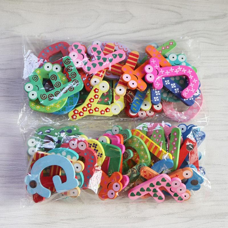 Изображение товара: Горячая Распродажа детская деревянная обучающая игрушка, 26 букв, магниты на холодильник алфавит