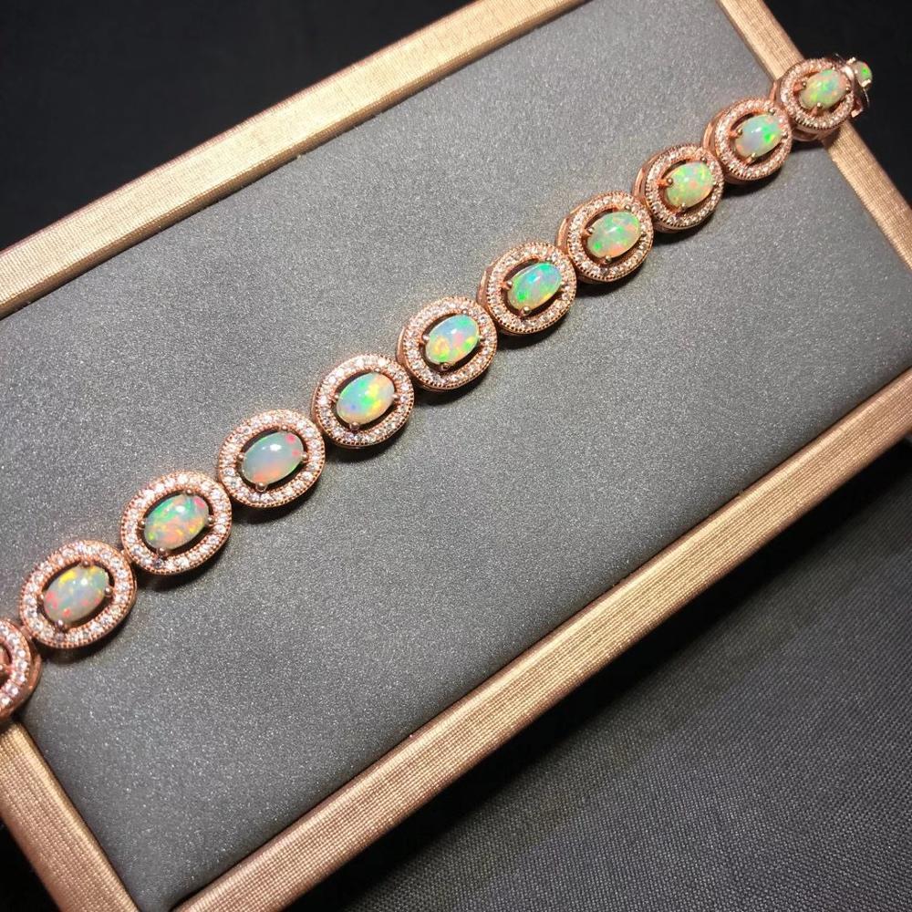 Изображение товара: Новый браслет из натурального опала 925 серебра, женский браслет, изящный, роскошный, модный, элегантный дизайн темпераментный браслет