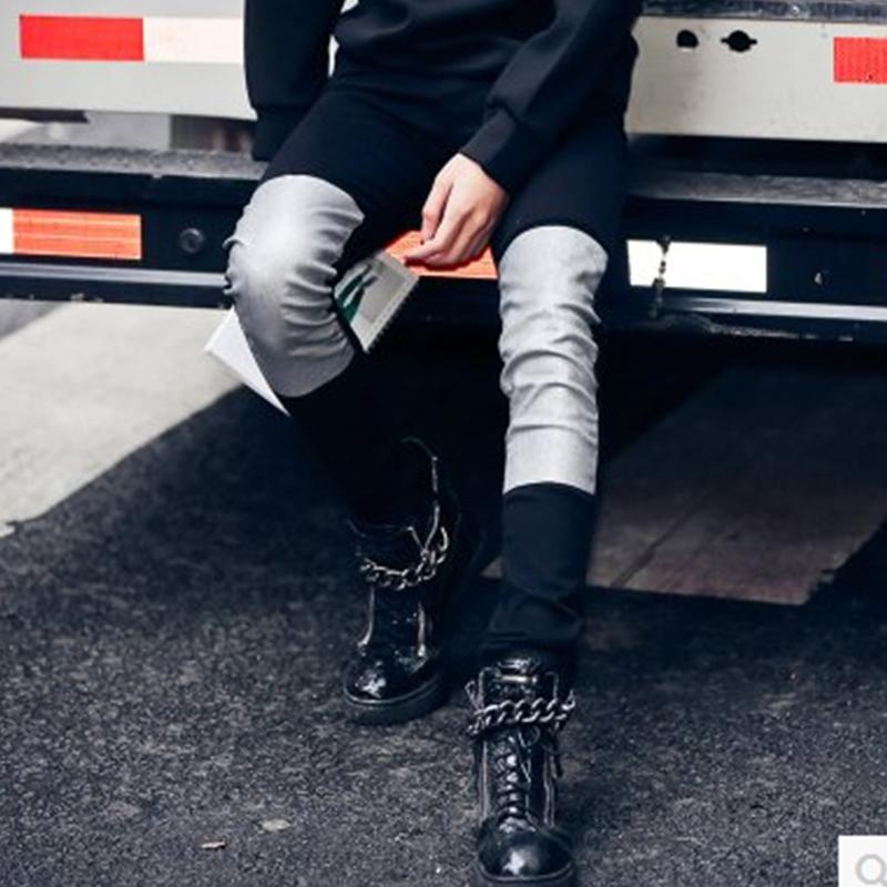 Изображение товара: Брюки-Карандаш мужские большого размера, серебристые штаны в стиле Харадзюку, панк, с лакокрасочным покрытием, штаны с защитой от ударов