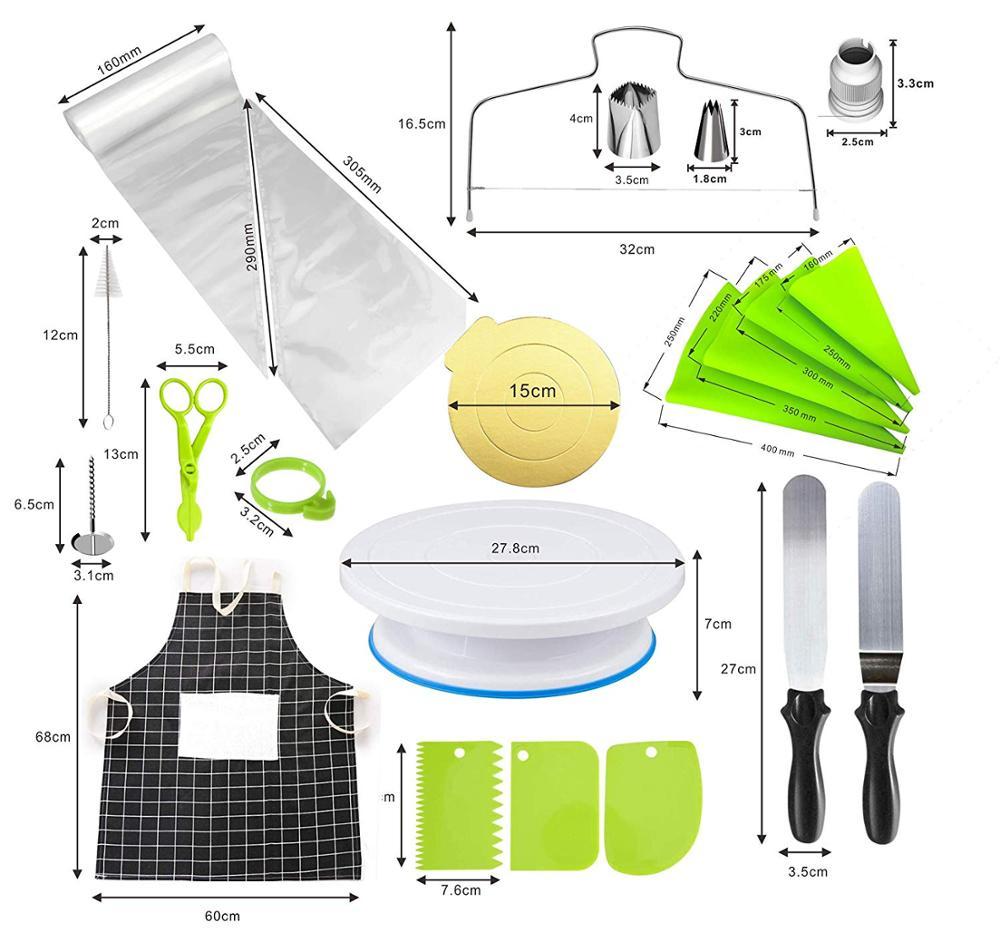 Изображение товара: 127 шт. инструменты для украшения тортов, набор для выпечки, кухонный Многофункциональный вращающийся тортик, приспособление для приготовления мафинов, инструменты для дома