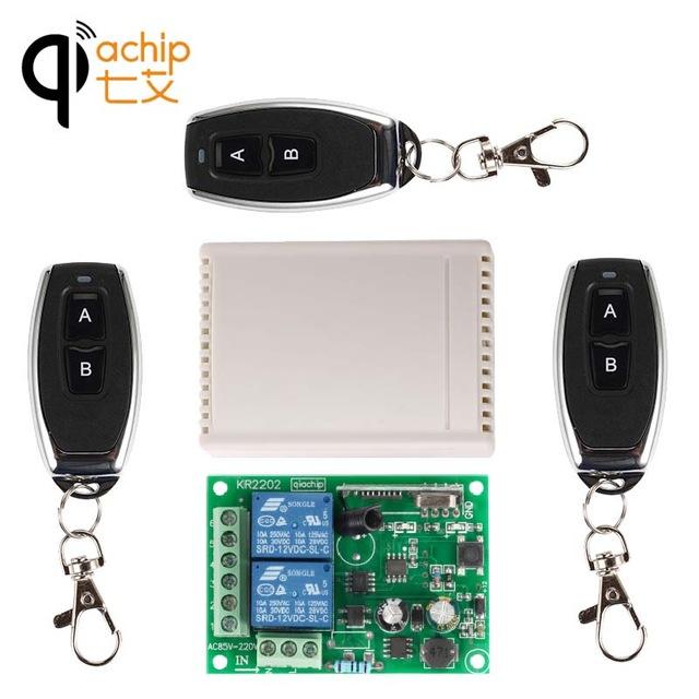 Изображение товара: QIACHIP 433 МГц беспроводной пульт дистанционного управления Переключатель AC 220 В 2CH релейный модуль приемника + 433 МГц пульт дистанционного управления s для гаражной двери светильник