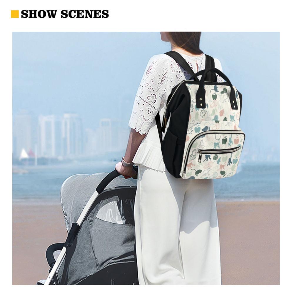 Изображение товара: Бренд ELVISWORDS, Индивидуальная сумка для мамы, рюкзак с Африканской девушкой и принтом, вместительные рюкзаки для мамы и ребенка, многофункциональные сумки для мамы