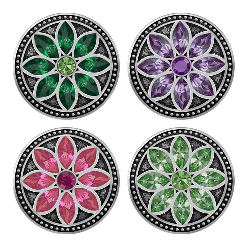 Изображение товара: KZ3430 красота круглые цветы ромашка 18 мм кнопки подходят 18 мм застежка браслета ювелирные изделия подарок