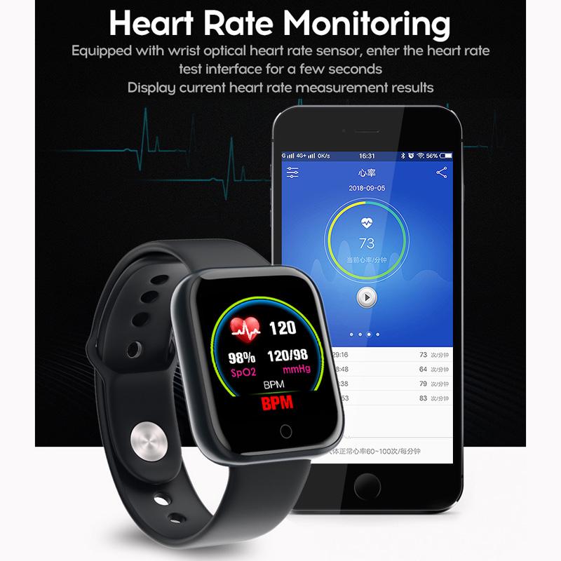 Изображение товара: Умные часы D20T термометр для измерения температуры фитнес-Браслет фитнес-трекер для измерения сердечного ритма батарея управление музыкой Smartband