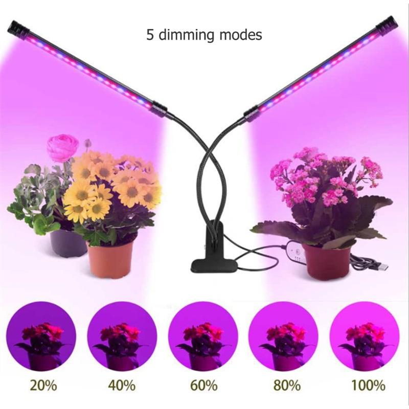 Изображение товара: DLMH Светодиодная лампа для выращивания растений 5 зубчатая приглушенная водонепроницаемая IP66 USB Зажим для ремня