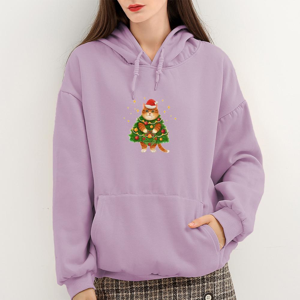 Изображение товара: Пуловер женский хлопковый с капюшоном и карманами, с длинным рукавом