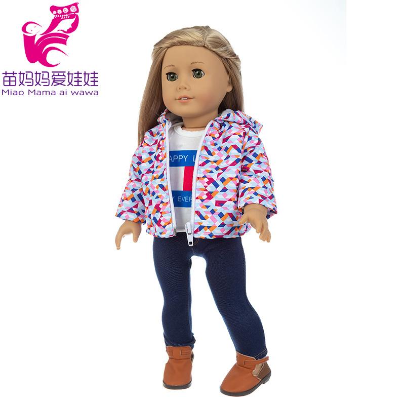 Изображение товара: Кукольная одежда 43 см, зимнее пальто, комплект, подходит для кукол 18 дюймов, Одежда для кукол, куртка, подарок для девочки, игрушка, кукольная одежда