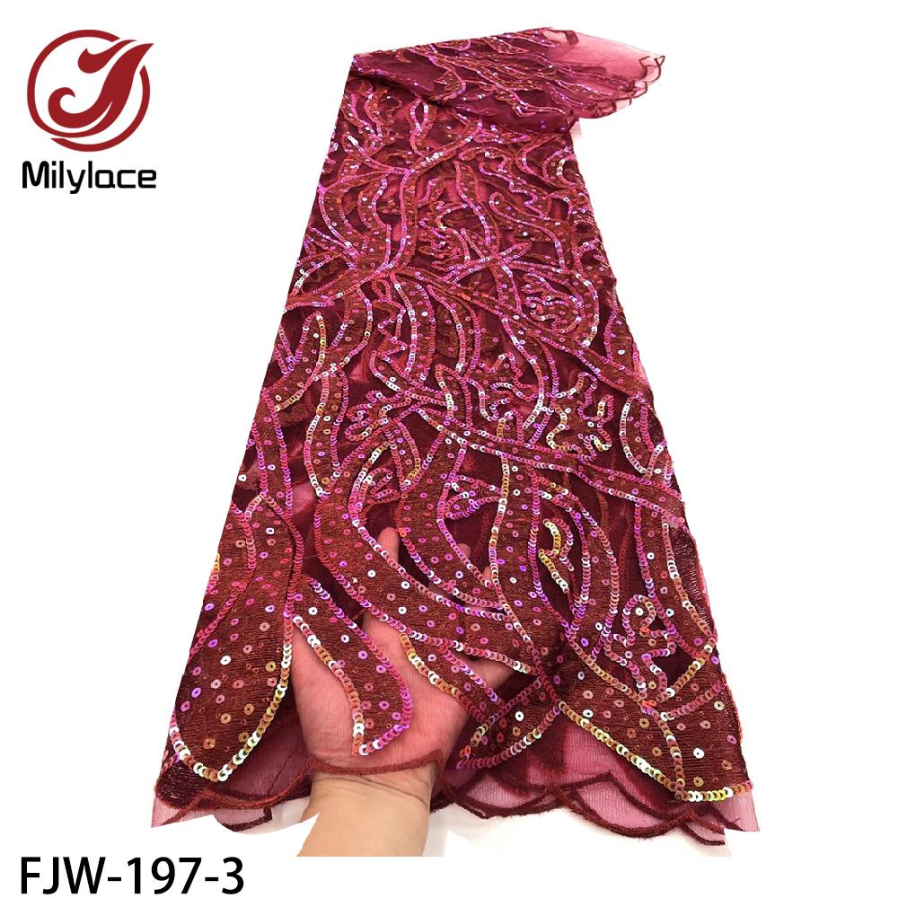 Изображение товара: Milylace высококачественная ткань с блестками, французская сетчатая кружевная ткань для нигерийской свадебной вечеринки