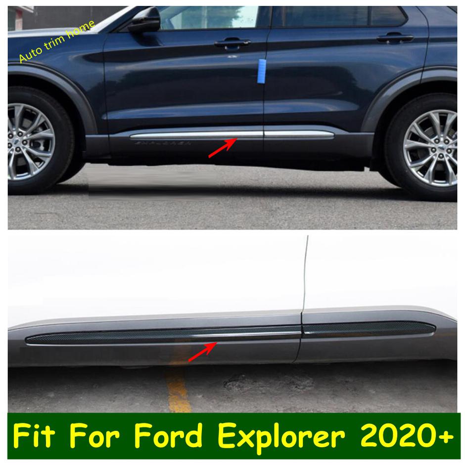 Изображение товара: Боковая дверь, нижние молдинги с защитой от царапин, Защитная панель, полосы, крышка, отделка для Ford Explorer 2020-2022, автомобильные аксессуары