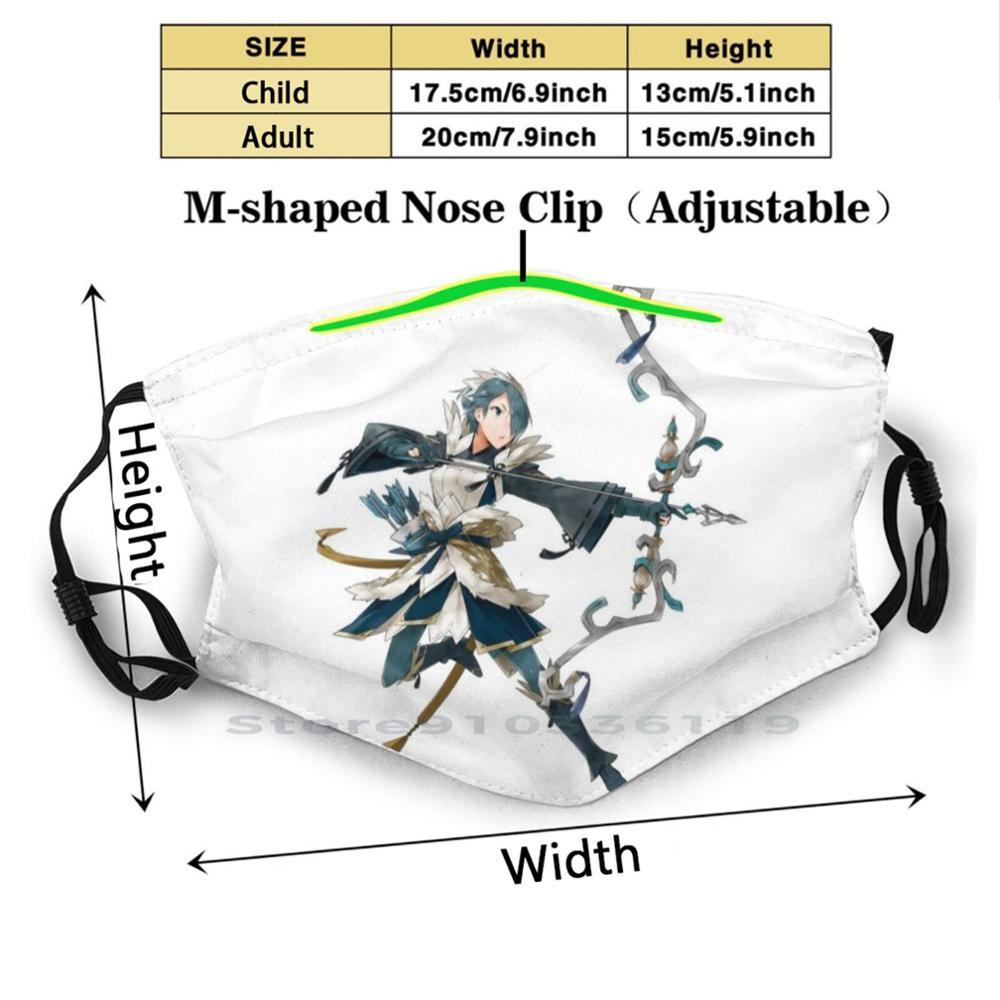 Изображение товара: Многоразовая маска для лица Setsuna с боевой позой, с фильтрами, Детская огненная эмблема Setsuna