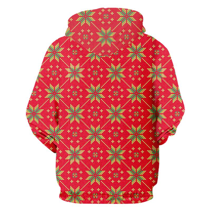 Изображение товара: UJWI Рождественская Красная толстовка с капюшоном, модный мужской/женский зимний теплый пуловер с капюшоном 3D, толстовки с длинным рукавом, толстовки в стиле хип-хоп