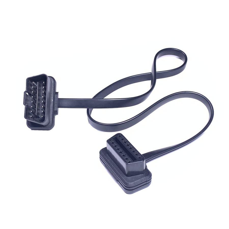 Изображение товара: Удлинительный кабель ELM327, плоский тонкий кабель-лапша OBD2, 16-контактный разъем OBD, адаптер штекер-гнездо, автомобильный диагностический кабель-удлинитель