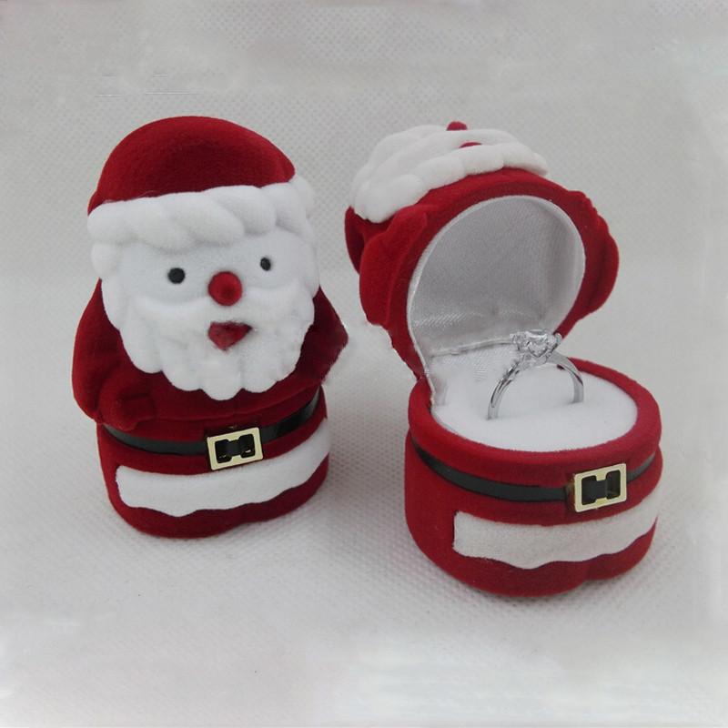Изображение товара: Дизайнерская Вельветовая шкатулка с Санта-Клаусом для колец, сережек, гвоздиков, красного цвета, футляр для хранения, шкатулка для ювелирных изделий, Рождественская Подарочная коробка 674225