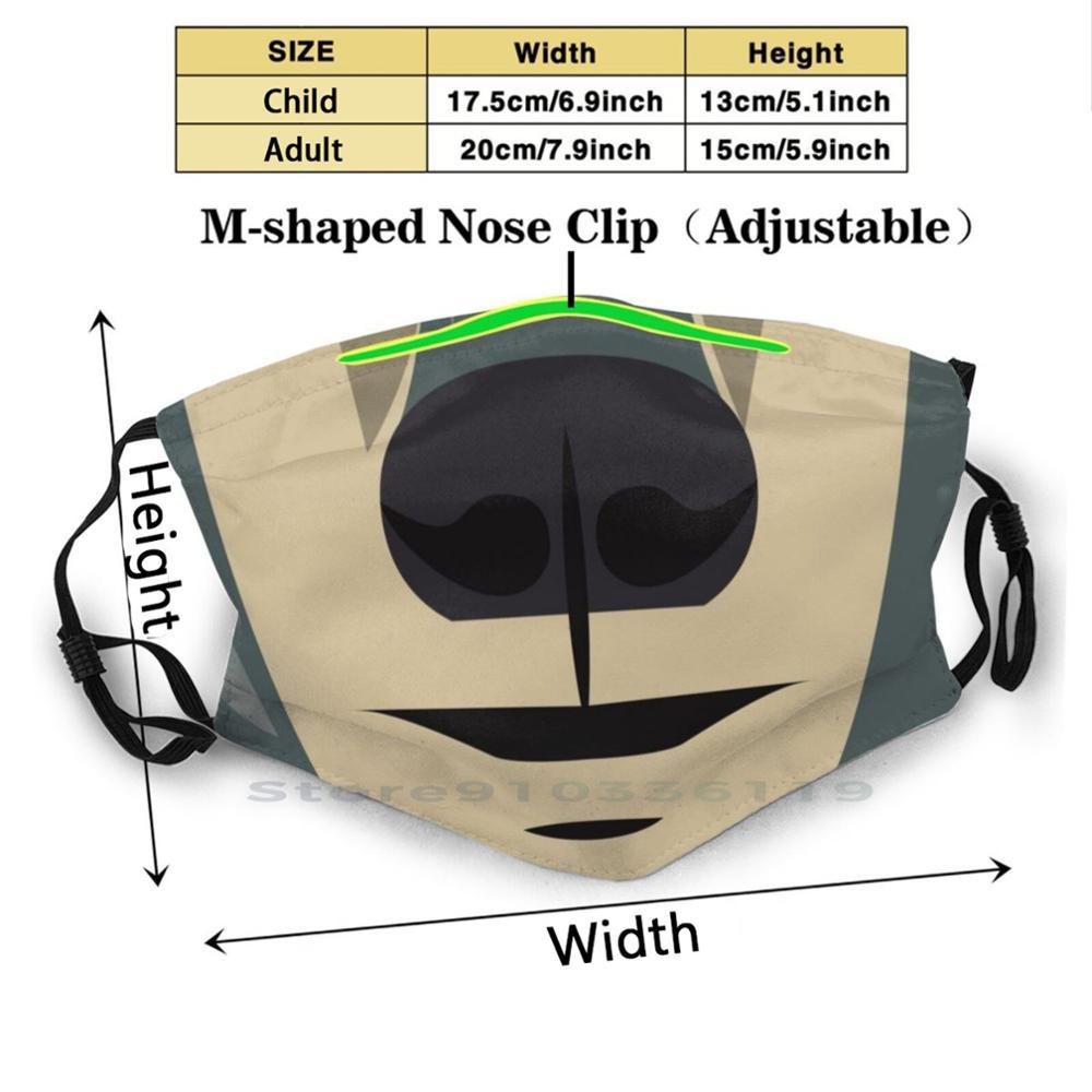 Изображение товара: Пушистый Волк Дизайн рот многоразовая маска для лица с фильтрами Дети Пушистый волк мордочка для лица Owo Uwu милое животное