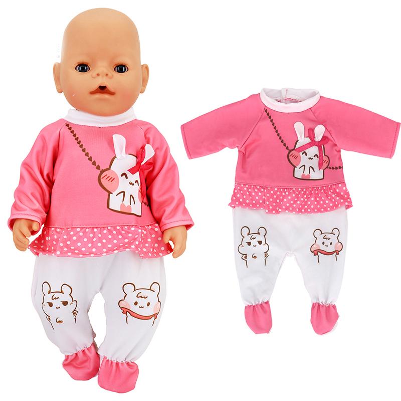 Изображение товара: Кукла Одежда 43 см кукла розовый комбинезоны с кроликами для 17 дюймов Кукла реборн одежда