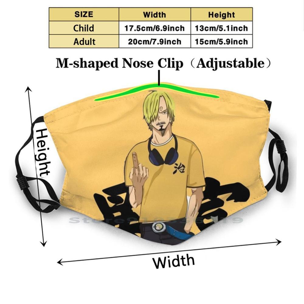 Изображение товара: Vinsmoke Sanji цельная многоразовая маска с принтом Pm2.5 фильтр маска для лица для детей Vinsmoke Sanji Kuroashi черная нога Sanji цельная