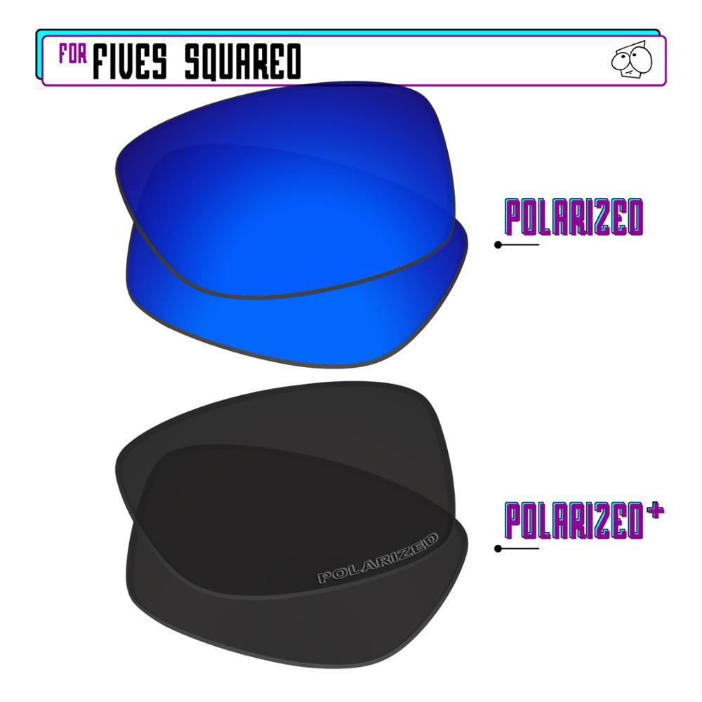 Изображение товара: Поляризованные Сменные линзы EZReplace для квадратных солнцезащитных очков Oakley Fives, черные P Plus, темно-синие P