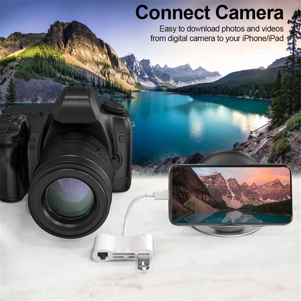 Изображение товара: Устройство для чтения карт SD высокоскоростная камера устройство чтения карт Ethernet проводной сетевой адаптер для IPhone/iPad