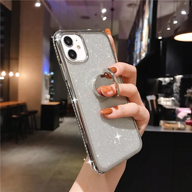 Изображение товара: Glitter Diamond Case for Xiaomi Redmi Note 9 Pro 9S Redmi 9 9A 9C 10X Mi Note 10 Lite 10 Pro Bling Soft Case Kickstand Cover