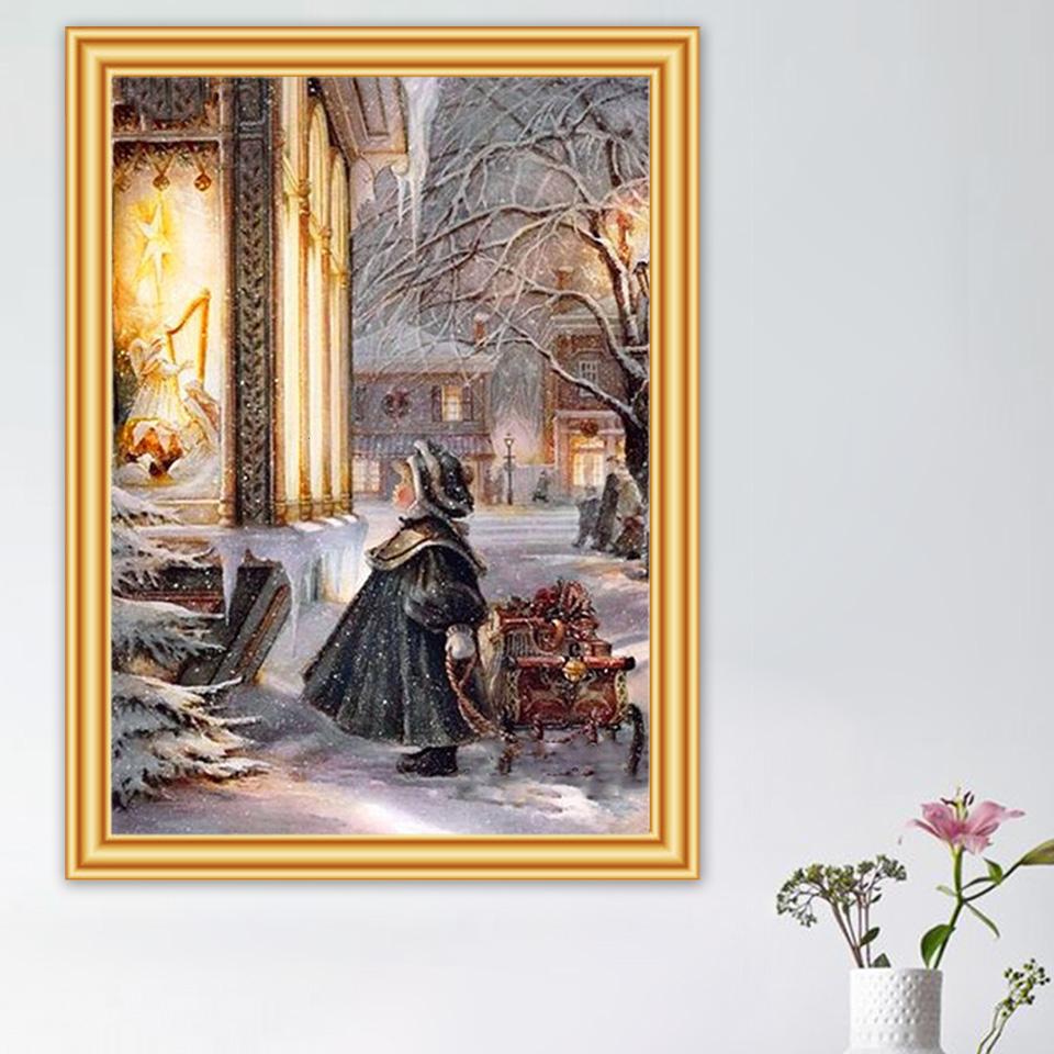 Изображение товара: Алмазная 5D картина «сделай сам», картина из квадратных страз для девочек, полная выкладка, мозаика для творчества, рождественский подарок, украшение для дома