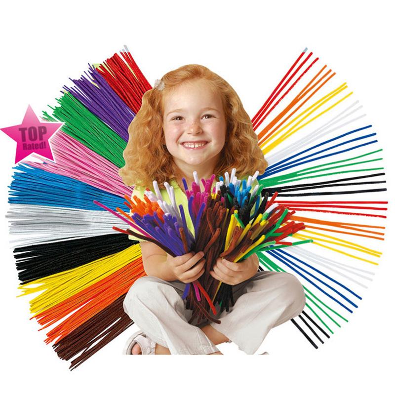 Изображение товара: 100 шт. материалы по методике Монтессори, синель, Детская развивающая игрушка, поделки для детей, красочные игрушки для чистки труб, ремесло