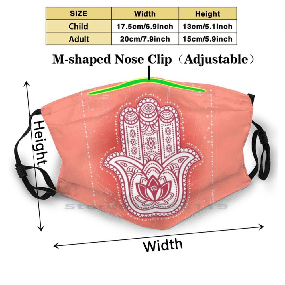 Изображение товара: Многоразовая маска Хамса Фатима с принтом Dharma Jade, фильтр Pm2.5, детская маска для лица, Хамса, Йога, мандала, чакра, Будда