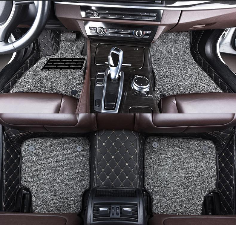 Изображение товара: Роскошные двухслойные коврики для Toyota Corolla Hybrid 2019 2020, автомобильные коврики с проволочной петлей, коврики для интерьера автомобиля, аксессуары, коврики для ног