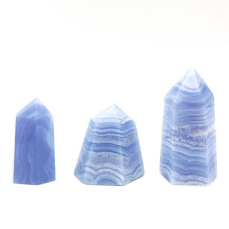 Изображение товара: Прямая поставка, 1 шт., натуральное синее кружево, агат, кристалл, минеральное украшение, исцеляющая палочка, домашний декор, сделай сам, натуральные камни и кристаллы