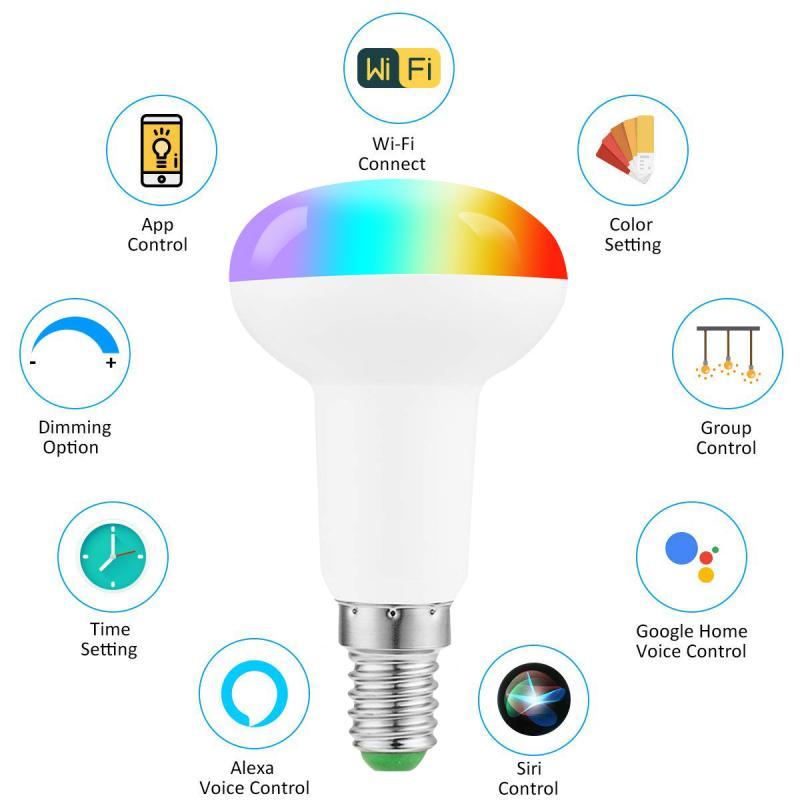 Изображение товара: Умная светодиодсветильник лампа V23 E14, 7 Вт, Wi-Fi, изменение цвета, управление через приложение, лампа Alexa/Google для светильник