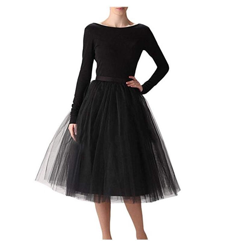 Изображение товара: 5 слоев 65 см Дамская длинная юбка платье-пачка принцессы фатиновая юбка модная летняя юбка для танцев в стиле «Лолита»; Юбка в стиле