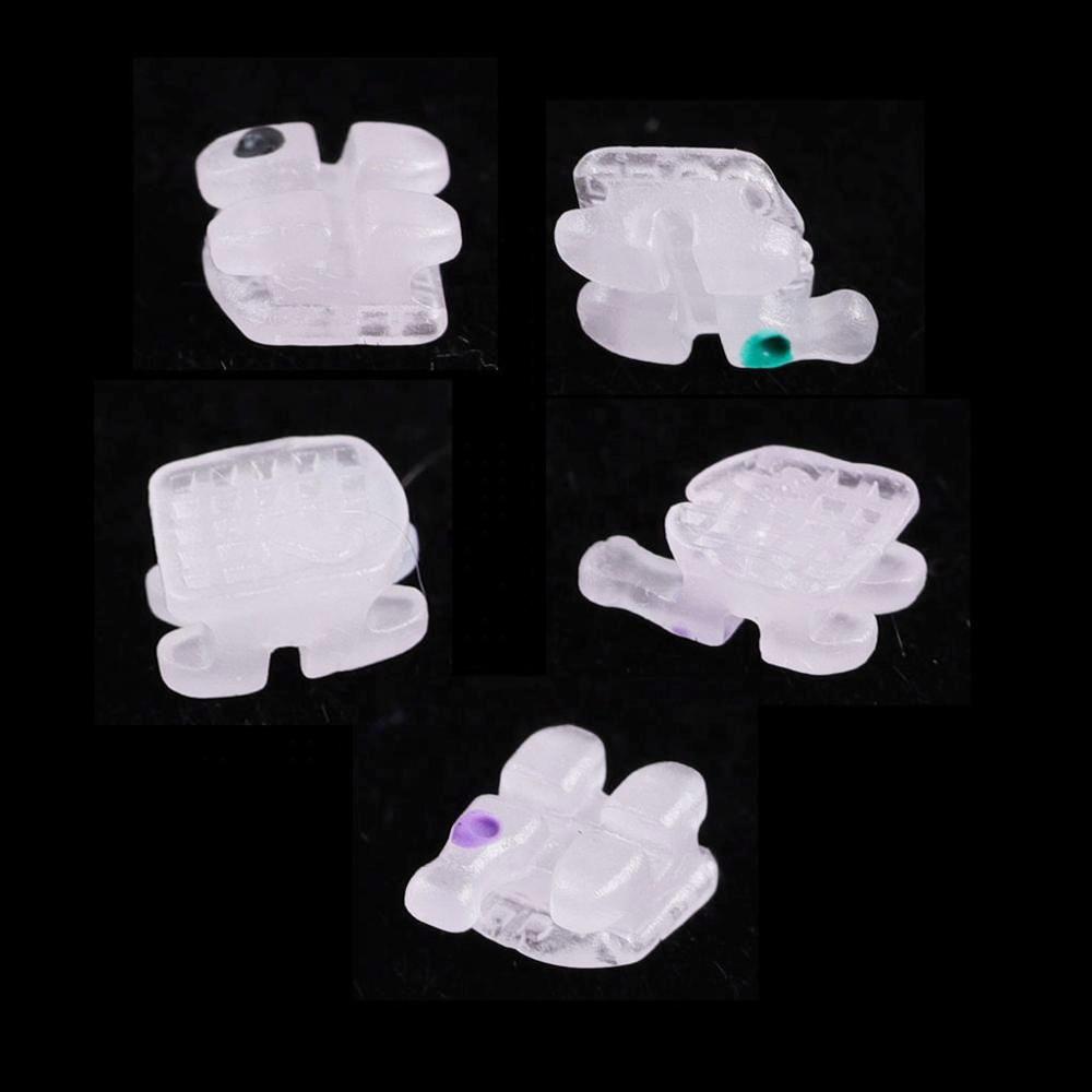 Изображение товара: Эстетичная керамическая зубная Ортодонтическая Скоба 345крючки, керамический ортодонтический кронштейн MBT, невидимые прозрачные зубные скобы Slot22