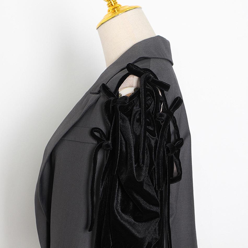 Изображение товара: Женский блейзер с длинным рукавом, свободный пиджак на одной пуговице, осень 2020