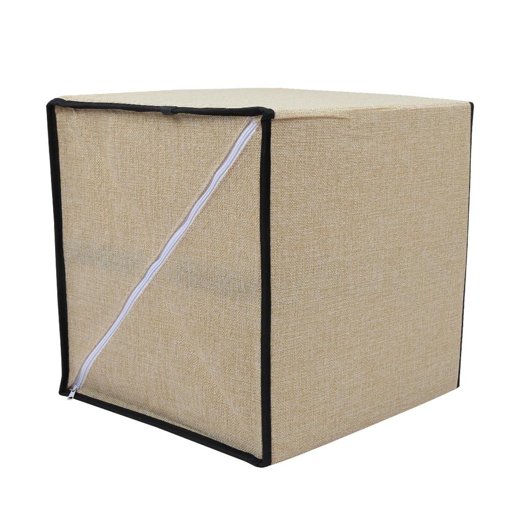 Изображение товара: Ящик для хранения моющийся тканевый, практичный Органайзер с выдвижными ящиками для хранения ткани, разборные и складные льняные ящики