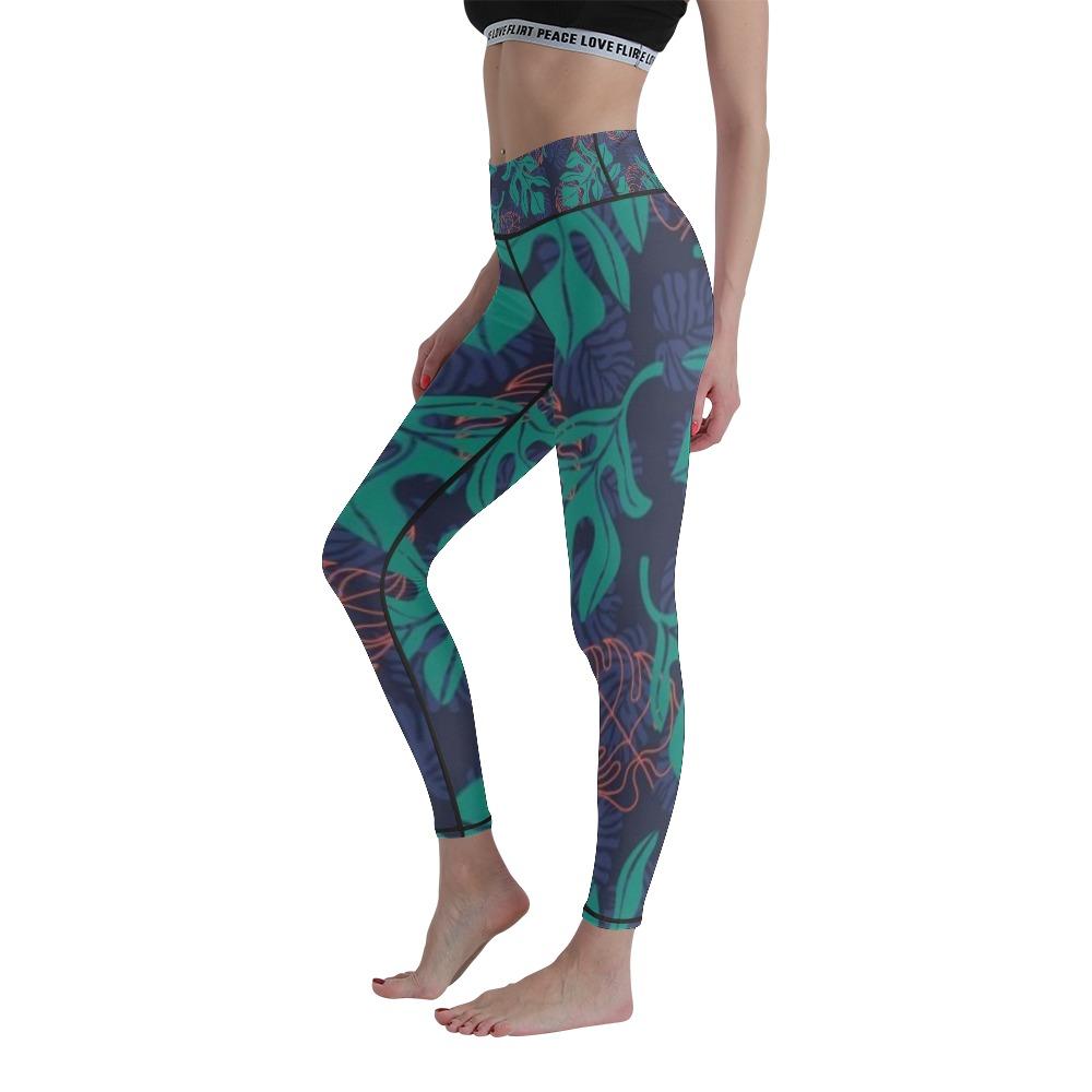 Изображение товара: Женские тянущиеся Бесшовные штаны для йоги, спортивные Леггинсы для фитнеса с высокой талией, девять брюк, обтягивающие женские штаны