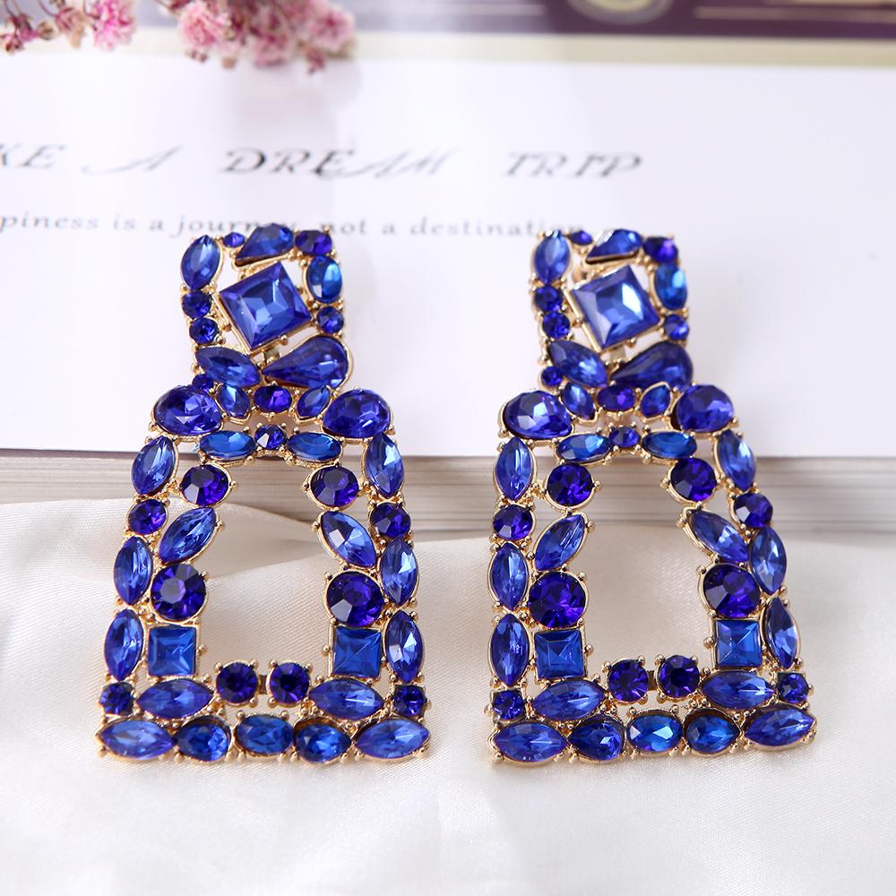 Изображение товара: Ztech Za новые синие в винтажном стиле, с кристаллами висячие серьги ювелирные изделия Модные женские серьги аксессуары оптом