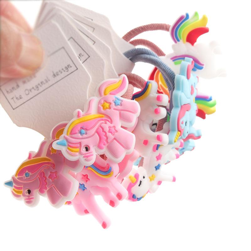 Изображение товара: Unicorn Pegasus hair tie children do not hurt hair soft head rope girl rubber band elementary school hair accessories headdress