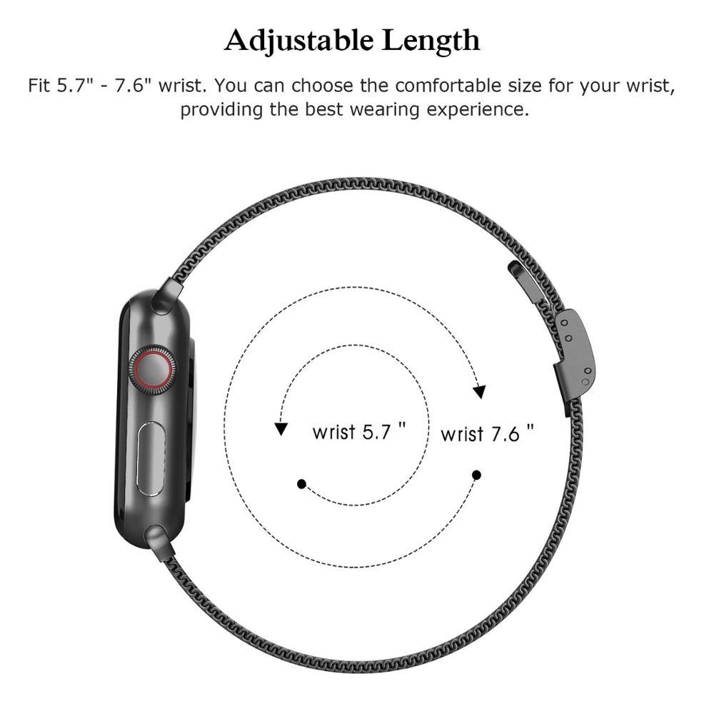 Изображение товара: Ремешок для Apple Watch band 44 мм 40 мм iWatch band 42 мм 38 мм, металлический браслет из нержавеющей стали, correa Apple watch series 6 SE 5 4 3 2