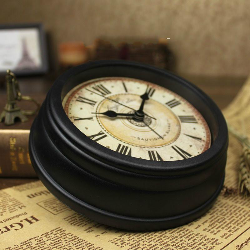 Изображение товара: Настенные часы-будильник в стиле ретро, 8 дюймов, без шкалы, для спальни, гостиной, прикроватные часы LB92605