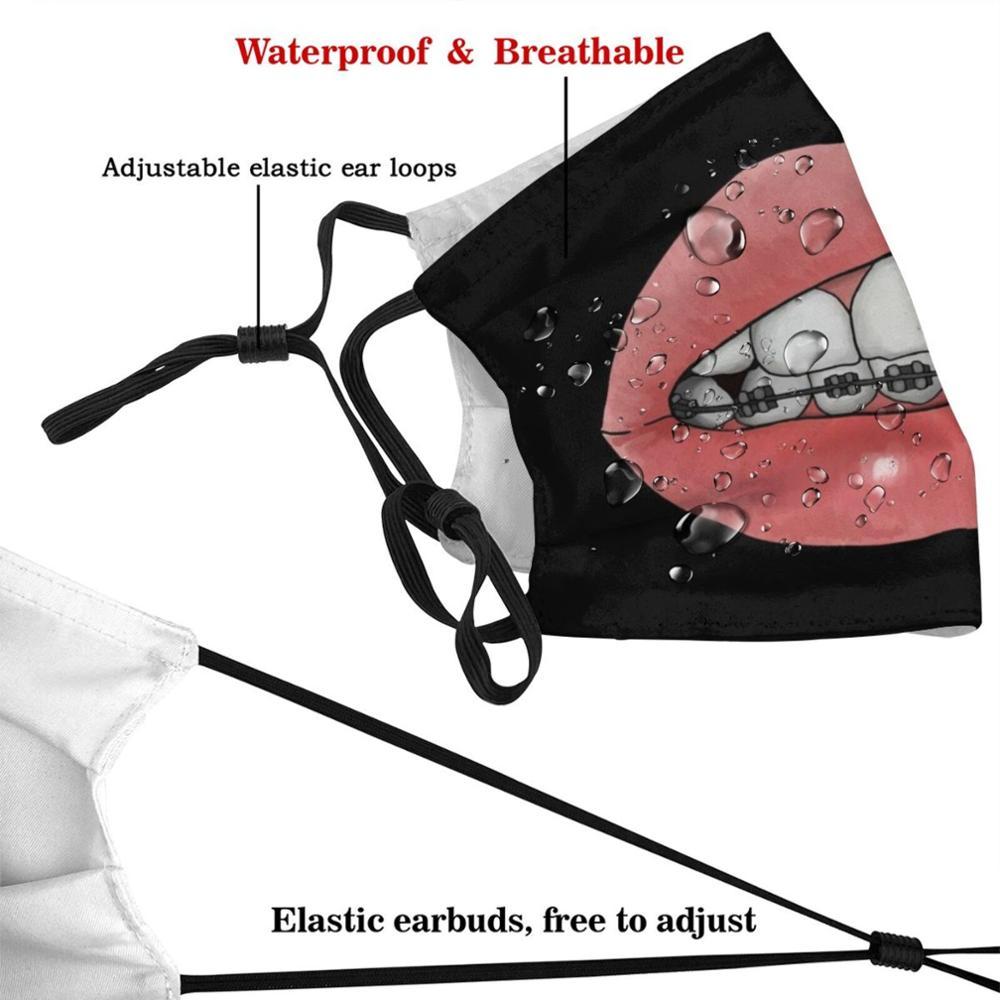 Изображение товара: Нижние скобки Рот печати многоразовые Pm2.5 фильтр Сделай Сам маска для рта дети зубы рот, губы человека брекеты Braceface боди части