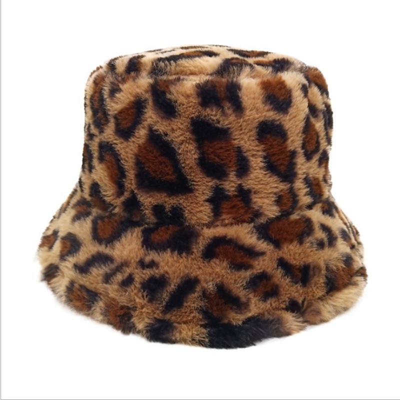 Изображение товара: 2020 Модная женская шапка зимняя меховая имитация норки Леопардовый принт теплая Рыбацкая шапка Новые универсальные шапки для женщин