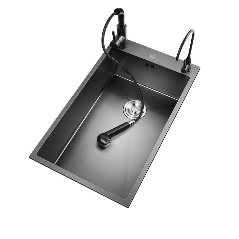 Изображение товара: Nano черная Мойка для кухни, горизонтальная кухонная раковина, кухонная раковина из нержавеющей стали, кухонная раковина для дома