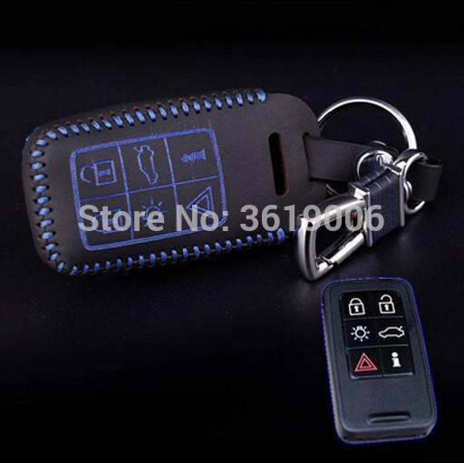 Изображение товара: Высококачественный кожаный чехол для ключа дистанционного управления LUCKEASY, чехол-держатель для 6 кнопок Volvo Series