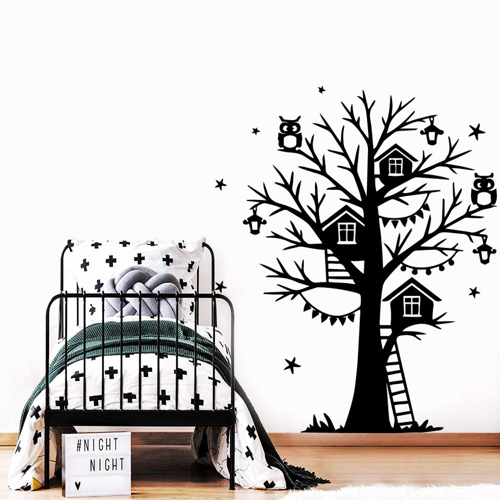 Изображение товара: Симпатичная наклейка на стену в виде дерева, наклейка на стену, домашний декор для детской комнаты, съемные декоративные наклейки на стену